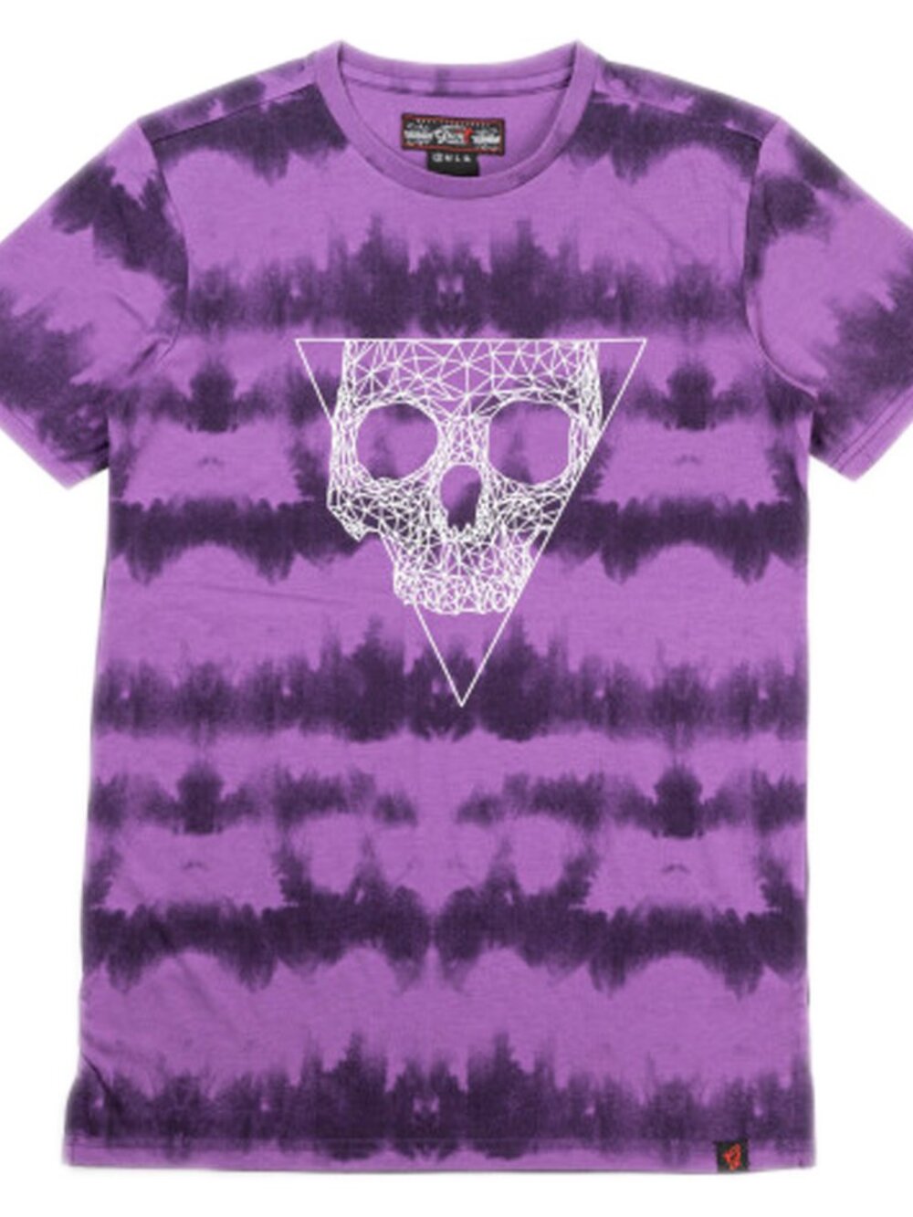 Men's Tie-dye T-Shirt Short Sleeve Tee Purple Skull Print